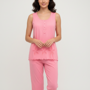 Γυναικείο Homewear με Κάπρι παντελόνι SCHERZO 2248,ροζ.