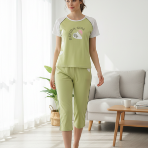 Γυναικείο Homewear με κοντό μανίκι και Κάπρι παντελόνι JEANNETTE Lingerie 12406.