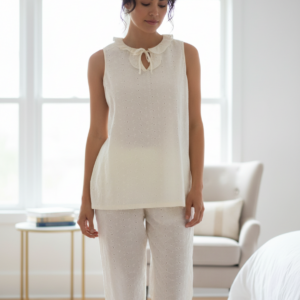 Γυναικείο Homewear με Κάπρι παντελόνι SCHERZO 0565,εκρού.