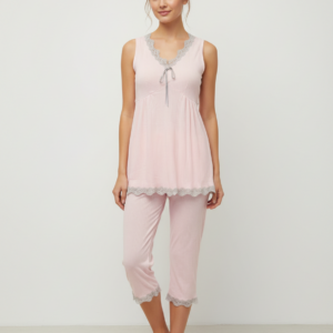 Γυναικείο Homewear με Κάπρι παντελόνι SCHERZO Homewear 3204, ροζ.
