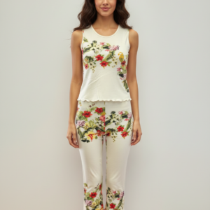 Γυναικείο Homewear με Κάπρι παντελόνι CLAIRE Katrania 7286,φλοράλ.