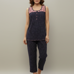 Βαμβακερό γυναικείο Homewear με κάπρι παντελόνι ZEN Intimates 81578.