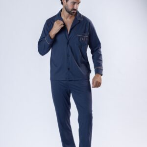 Βαμβακερή Ανδρική Πυζάμα DIPLOMAT Homewear 8514DS,σκούρο μπλε.