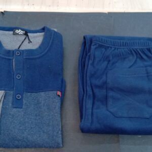 Βαμβακερή Ανδρική Πυζάμα σε Ζακάρ ύφανση QBO Homewear 3611,μπλε/γκρι.