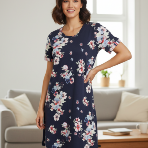 Βαμβακερό Homewear με κοντό μανίκι RINGELLA Fashion 9251001,μπλε φλοράλ(255).