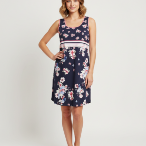 Βαμβακερό αμάνικο Homewear RINGELLA Fashion 9251004,μπλε φλοράλ(255).