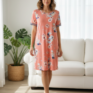 Βαμβακερό Homewear με κοντό μανίκι RINGELLA Fashion 9251001,πορτοκαλί φλοράλ(311).
