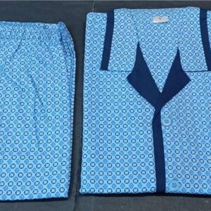 Ανδρική κουμπωτή Πυζάμα με κοντό μανίκι και μακρύ παντελόνι, MARIO Uomo 1823,σιέλ.