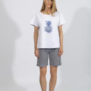 Γυναικείο Homewear με κοντό μανίκι και βερμούδα HARMONY 110922.