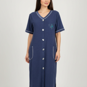 Πετσετέ Κουμπωτό Φόρεμα με κοντό μανίκι DYNASTY Homewear 1650.