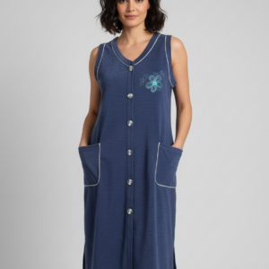 Αμάνικο κουμπωτό Φόρεμα, πετσετέ, DYNASTY Homewear 1550.