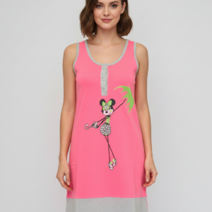 Αμάνικο Νυχτικό GIOTA Homewear 1313,ροζ-γκρι.