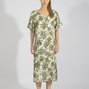 Maxi Φόρεμα με κοντό μανίκι HARMONY Homewear 510631,olive.