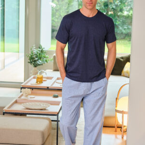 Βαμβακερή Ανδρική Πυζάμα-Ποπλίνα, MUSLHER Homewear 5705.