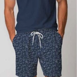 Βαμβακερή Ανδρική Πυζάμα με κοντό μανίκι CIPPI Homewear 0513,μπλε.