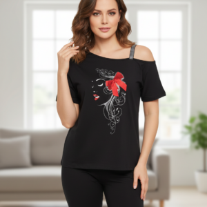 Homewear με κοντό μανίκι και Κάπρι παντελόνι MISS RODI 3416,σκούρο μπλε.