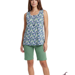 Γυναικείο Homewear χωρίς μανίκι,με παντελόνι βερμούδα, LYDIA Creations 26083.