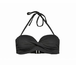 Strapless Bikini Top με μπανέλα και ελαφριά επένδυση,SOLANO Swimwear 1015,μαύρο.